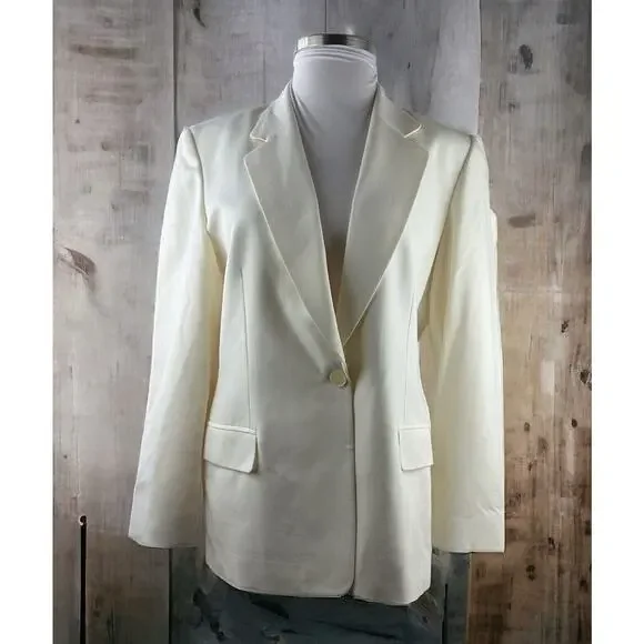 NWT Pendelton Blazer Suit Jacket 100% Virgin Wool Cream Single Button Size 16 - Picture 14 of 14